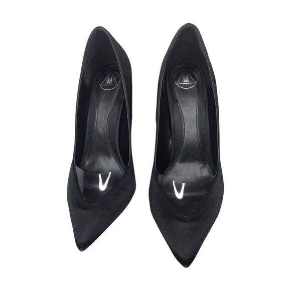 Missguided Black Satin Stiletto Heels Pumps Size 8 - Picture 2 of 10